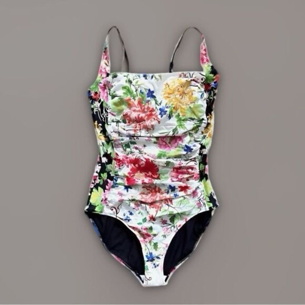 NWT Johnny Was Metalli Mix Ruched One Piece Swimsuit 2X - Picture 4 of 16